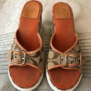 Coach Wedge Sandals Size 7 1/2